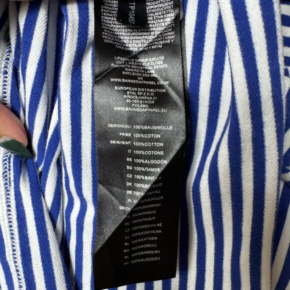 Royal Monk Vintage Blue & White Striped T-Shirt with Embroidered Life Preservers - Picture 8 of 8